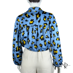 Mavi Leopar Desenli Bluz