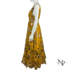 Golden Breeze Desenli Maxi Elbise