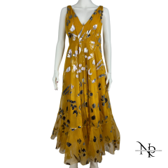 Golden Breeze Desenli Maxi Elbise