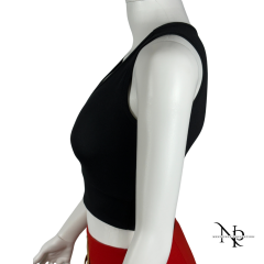 Basic Fit Siyah Kısa Crop Top
