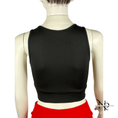 Basic Fit Siyah Kısa Crop Top