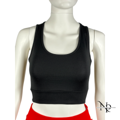 Basic Fit Siyah Kısa Crop Top