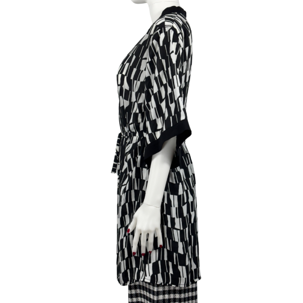 Siyah Saten Kimono Gecelik Standart Beden