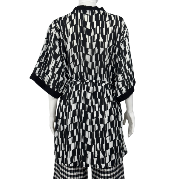 Siyah Saten Kimono Gecelik Standart Beden